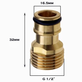 XPendHoze 2 Pcs Brass Garden Hose Tap Connector,1/2 inch Brass Male Threaded Tap Connector for Hose Pipe,Copper 1/2" Hose Connector Male Watering Fittings for Threaded Faucet Adapter Quick Connector