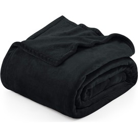 Utopia Bedding Black Fleece Blanket Full Size Lightweight Fuzzy Soft Anti-Static Microfiber Bed Blanket (90x84 Inch)