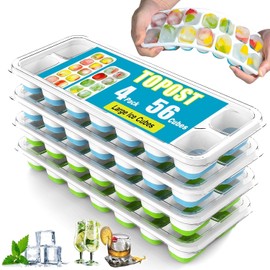 TOPOST Moldes para Hielo Paquete de 4, Cubos Bandeja de Cubos de Hielo