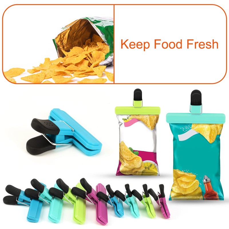 TACGEA Chip Clips, 8 Pack Food Clips, Upgrade Wide Open