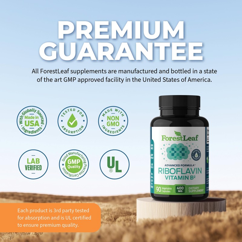 Vitamin B2 Riboflavin 400mg - Energy, Skin & Cellular Health