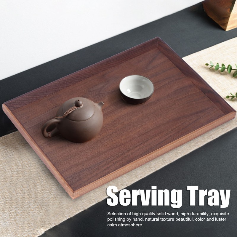 Walnut Wooden Tray Rectangle Serving Tray Tenon Structure Chinese For