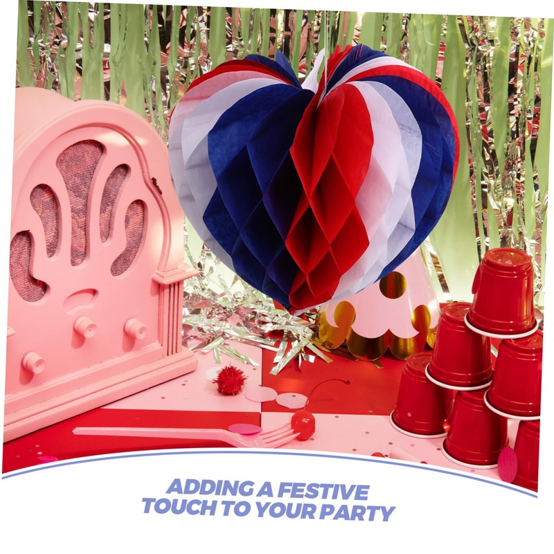 iplusmile 4pcs Independence Day Honeycomb Ornaments Patriotic Decorations for July