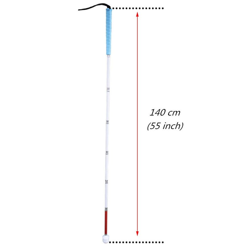 Aluminum Mobility Folding White Cane for Vision Impaired and Blind