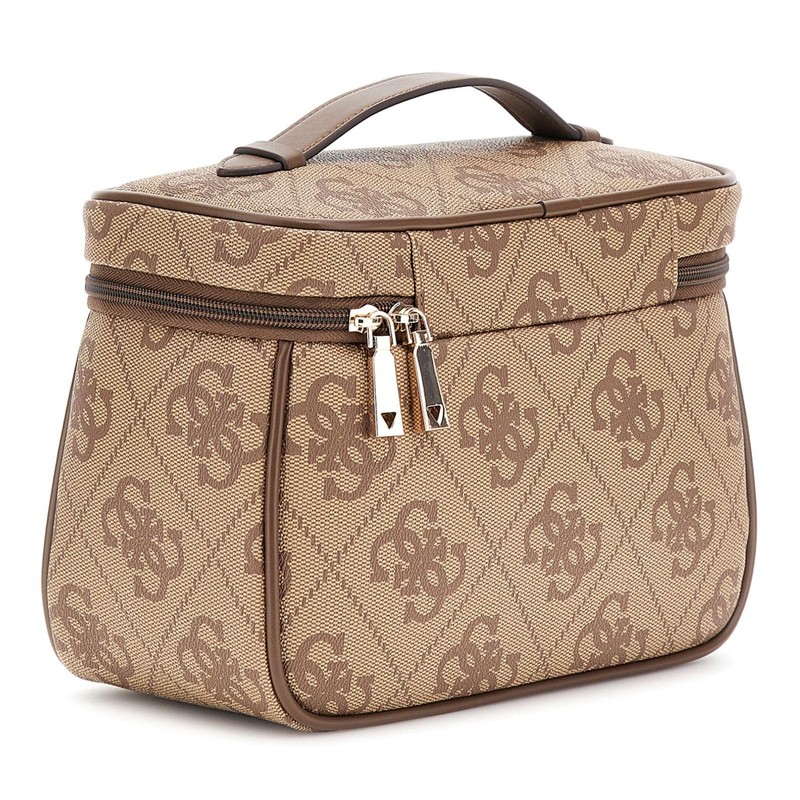GUESS Toiletry Train Case Latte Logo/Brown, Latte logo / brown
