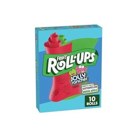 General Mills Jolly Rancher Fruit Roll-Ups - Fruit Flavoured Snack- Variety Pack with Watermelon & Green Apple - 141g