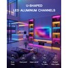 VOEWT 20Pack 3.3FT/1M LED Aluminum Channel U Shape with Milky