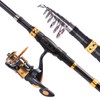 Sougayilang Fishing Rod Reel Combos Carbon Fiber Telescopic Fishing Pole