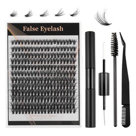 Hsthe Sea 4-in-1 Wimpernverlängerungs-Set, 240 Stück, D-Mix-Locken, 8–16 mm, DIY-Wimpernverlängerungs-Set, für Anfänger und Heimgebrauch