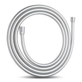 OFFO Shower Hose, 2.5 m, PVC Universal Shower Pipe with Shower Hose, Washing Machine, High Pressure Shower Hose for Bathroom Fittings, Replacement, Silver