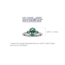 Silvershake 8X6mm Oval Shape Gemstone White Gold Plated or Yellow Gold Plated 925 Sterling Silver Engagement Ring Jewelry for Women, 7.5, Sterling Silver Rhodium (White Gold Plated), Created