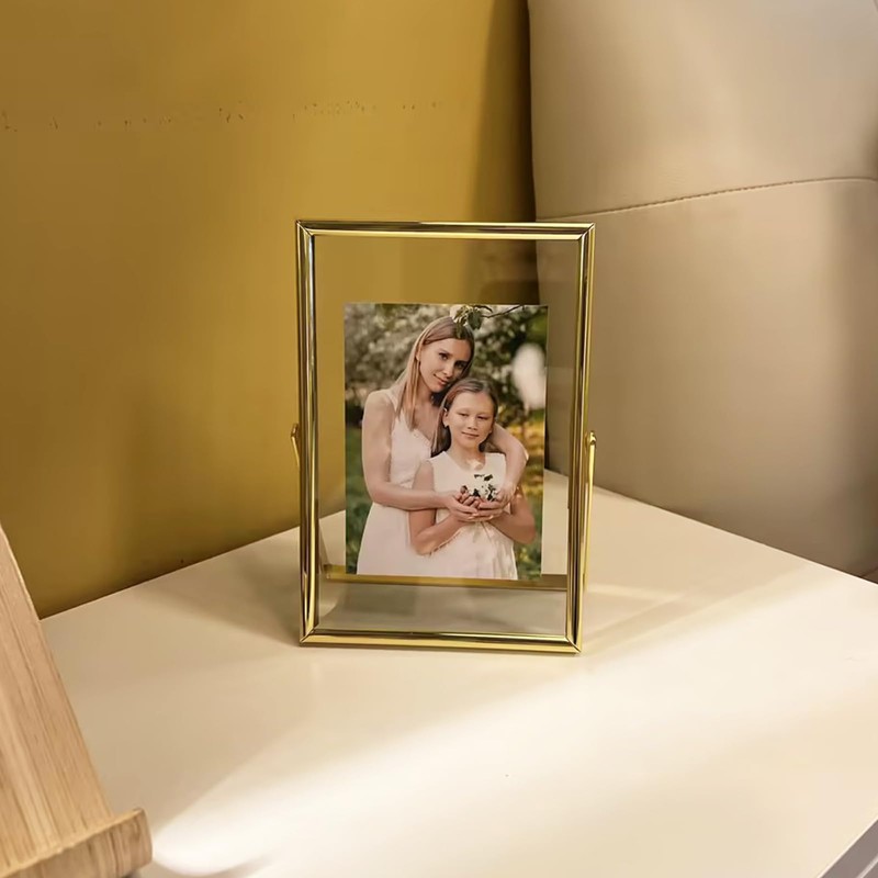 AhaGo Gold Floating Frame (4"x6", Vertical, 2 Set), For Picture