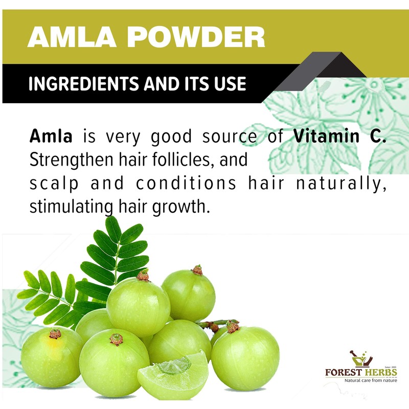 Forest Herbs 100% Natural Organic Amla Powder For Hair Growth