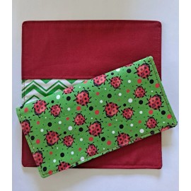 Sundari's Sweet Shoppe 100% Cotton Fabric Lady Bugs Checkbook Cover