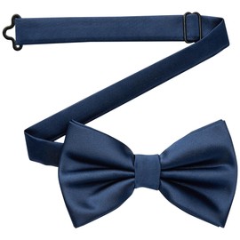 DonDon Men's Handmade Silk Look Bow Tie 12 x 6 cm Bow Tie, midnight blue