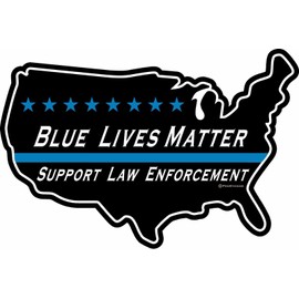 ProSticker 1124V (One) Patriot Series Blue Lives Matter, Support Law Enforcement Thin Blue Line Decal Sticker (4" x 6")