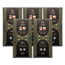 Auro Reserve Paquibato 70% Dark Chocolate 5 Pack - Filipino Chocolate - Premium, Made At Origin, Direct Trade, Bean-to-Bar, Woman Owned, BIPOC Owned - Vegan, Gluten-Free, Halal - Bundle