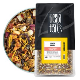 Tiesta Tea - Peach Party | Peach Hibiscus Herbal Tea | Premium Loose Leaf Tea Blend | Non-Caffeinated Fruit Tea | Make Hot or Iced & Up to 200 Cups | Made w/ Natural Ingredients - 16oz Resealable Pouch
