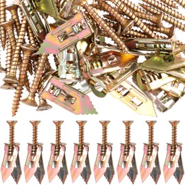 PAGOW 40 Pcs Self-Drilling Anchors, Anchors and Screws for Heavy Duty, Metal Screw Anchors Kit, No Drill and Holes in Wall (0.47"x1.37")