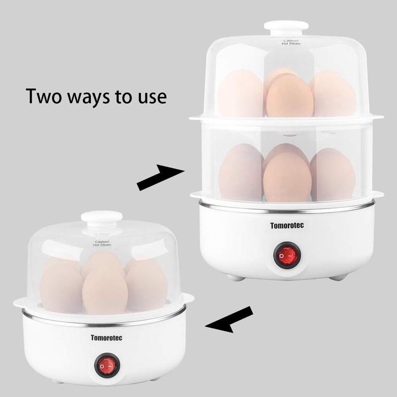 2-tier Egg Cooker Large 14 Eggs Capacity, Tomorotec Electric Rapid