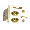 bricoleva.it Sliding Door Lock Set Round Rosette with Key Handle