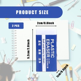 Bojueshaw 2pcs White PVC Pencil Erasers,Classic 2B Pencil Erasers,Student Drawing Tool for School, Office, Kids, Adults,Art Sketches Paintings