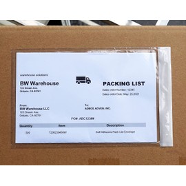 (300 Pcs) Premium 6''x10'' Packing List Envelope, Tailored Size for Letter-size Paper Folded in Half, Adhesive Shipping Label Pouches/Sleeves