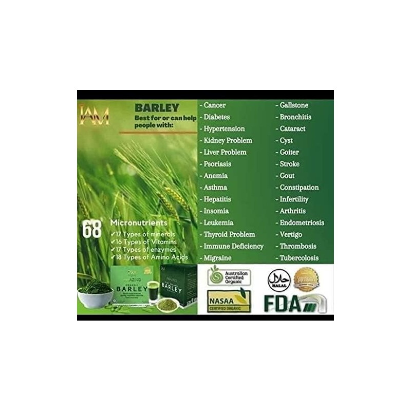 Pure Barley Powdered Drink Mix Organic Barley Green Natural Blend