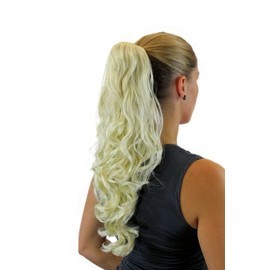 WIG ME UP JL-4019-613 Haarteil/Zopf lockig lang (50 cm) Butterfly/Schmetterlings-Klammer Blond