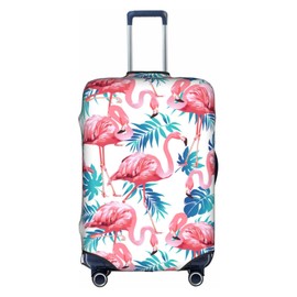 Luggage Cover Elastic Washable Stretch Suitcase Protector Anti-Scratch Travel Suitcase Cover for Kid and Adult, Flamingo 2, M (22-24 inch suitcase)