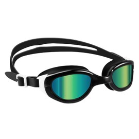 Aegend Polarized Kids Swim Goggles, Anti-Fog Swimming Goggles for kids Aged 6-11, Black Frame - Polarized Gold