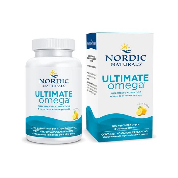Suplemento Ultimate Omega 3 Nordic Naturals 1280mg 60cap Sabor Limón