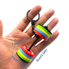 XPEX Keyring Dumbbell Key Ring Fitness Mini Gifts Key Ring Men Fitness Key Ring Removable Weight Plates Gift for Fitness Enthusiasts