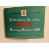 Singer 206 Sewing Machine Manual (Rare 1950's Edition) Reproduction