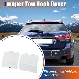 X AUTOHAUX Rear Car Bumper Tow Hook Cover Tow Cover Cap White Fit for Mazda 6 2013-2018 No.GJR950EK151/GJR950EL151 - Pack of 2