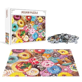 Nattork Jigsaw Puzzles 1000 Pieces for Adults, Families (Colorful Donuts) Pieces Fit Together Perfectly