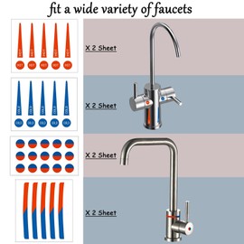 GUXACU 80 Pcs Faucet Stickers Hot and Cold Stickers for Faucet Waterproof Hot and Cold Indicator Bathroom Faucet Stickers Hot and Cold Signs for Kitchen Bathroom Hotel School Restaurant