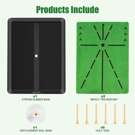 Golf Practice Mat with Full Velcro Base Design, Flannel Golf Training Mat Provide Clear Swing Path Feedback, Golf Hitting Mat Perfect for New Golfers or Golf Fans