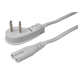 SF Cable 1ft NEMA 1-15P to C7 Ultra Low Profile Angle Non-Polarized Power Cor...