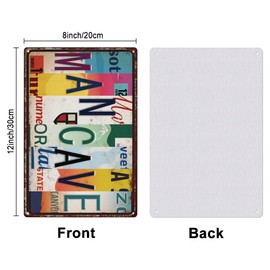 SUPERDANT Man Cave Tin Sign Colorful Text Metal Tin Sign Colorful License Plate Metal Sign Vintage Signs Funny Wall Art Painting Metal Decor for Man Cave Bedroom Cafe Bar Home