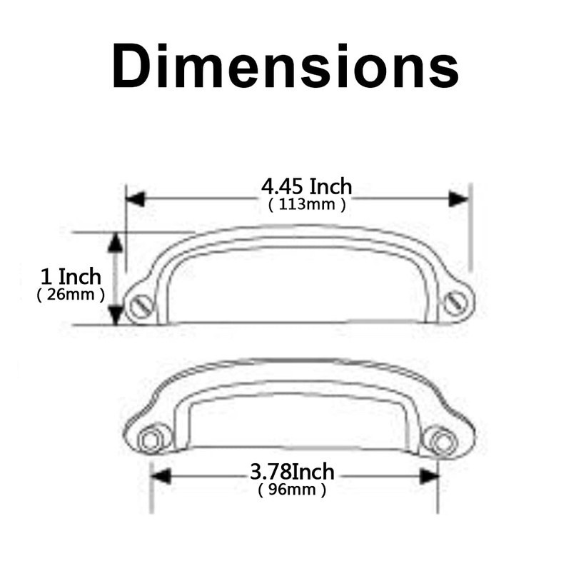 HARPOON 10 Pack Bin Cup Handle Pulls,Vintage Drawer Pulls,Cabinet Hardware,Shell