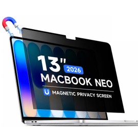 PUKMCX Magnetic Privacy Screen for 2026 MacBook Neo 13 Inch A18 Pro, Removable Anti Spy Laptop Screen Protector, Matte Anti Glare Blue Light Filter, Scratch Resistant Privacy Shield