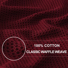 Homaxy Homaxy 100% Cotton Waffle Weave Kitchen Dish Cloths, Ultra Soft Absorbent Quick Drying Dish Towels, 12 x 12 Inches, 12-Pack, Burgundy