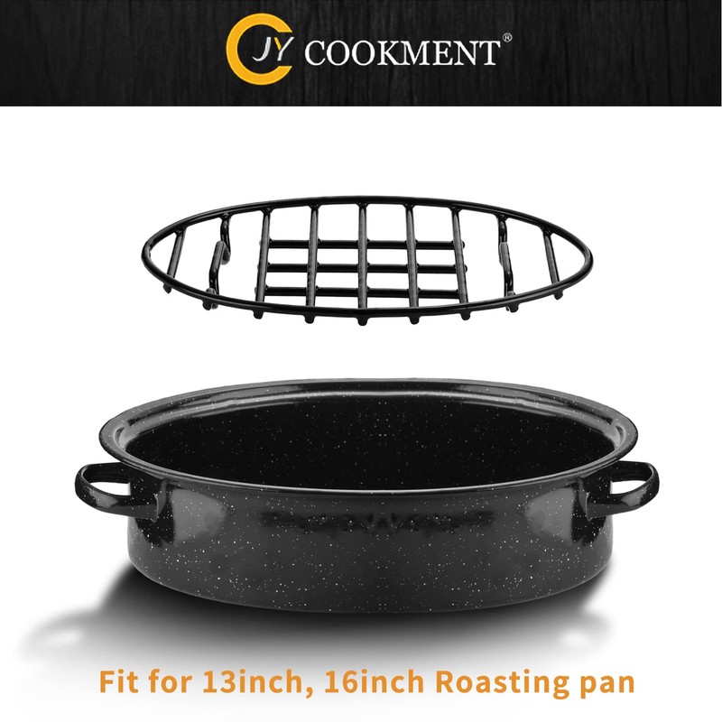 JY COOKMENT Cooling Roasting Rack with Integrated Feet, Enameled Coating,