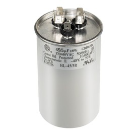 QYCKFIXR 45+5 uF 45/5 MFD ±6% 370V/440VAC CBB65 Dual Run Circular Start Capacitor for Heat Pump Air Conditioner，Ten Years of Coverage