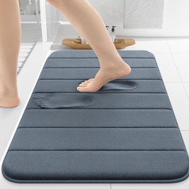 AYO Bath Mat, Bath Mat, Fluffy, Memory Foam Foot Cloth, Anti-slip, Absorbent, Quick Drying, Soft Entrance Mat, Dark Gray, 15.7 x 23.6 inches (40 x 60 cm)