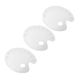 OHPHCALL 3PCS Oval Art Paint Mixing Tray Portable Color Mixing Plate for Watercolor Oil Paints for Artists Students Hobbyists Lightweight Durable Design White