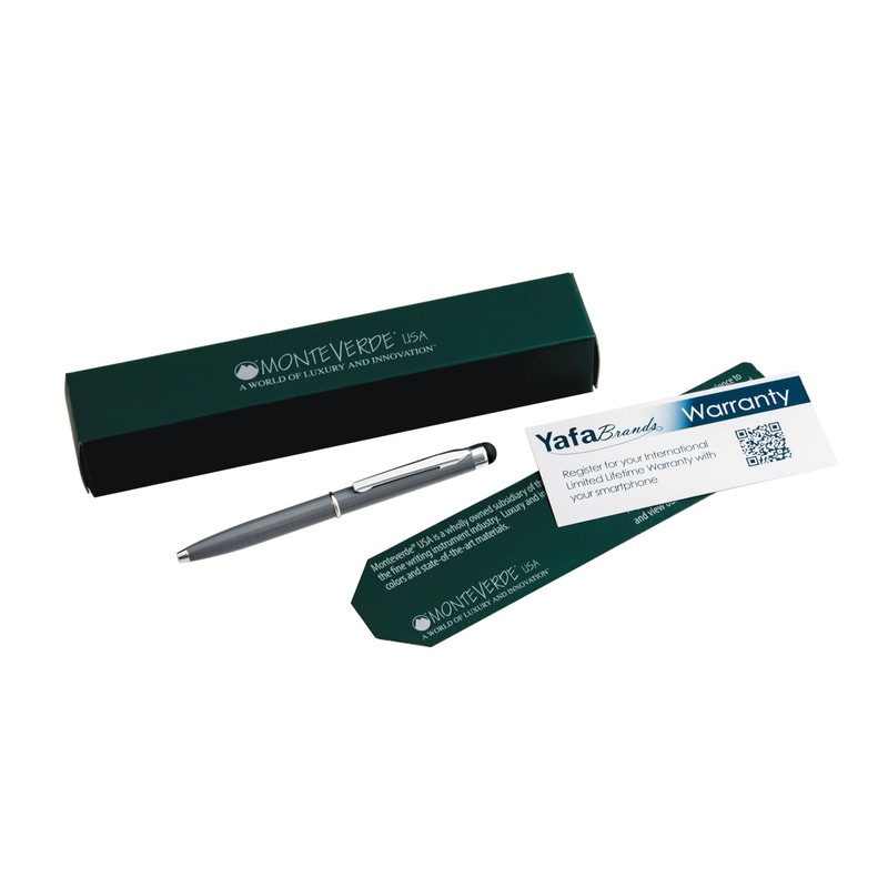 Monteverde USA Poquito Ballpoint Pen with Stylus in Grey (MV10261)
