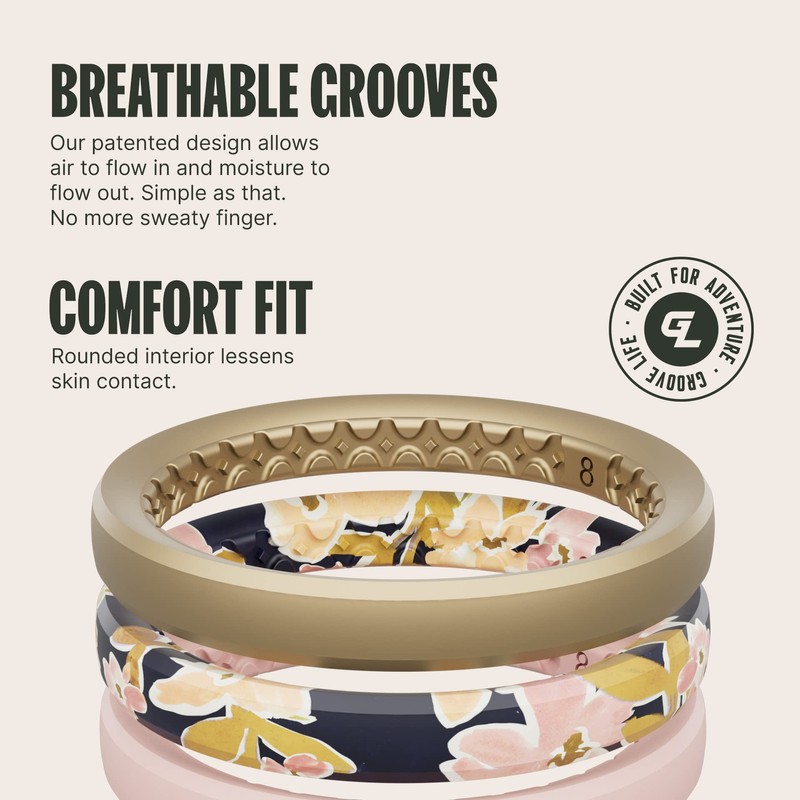 Groove Life Stackable Blush Ring - Breathable Silicone Wedding Rings