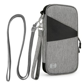 Passport Holder Travel Wallet, 9.5"x5.2" Passport Travel Organizer, RFID Passport Holder Family for Passport, Documents, Tickets, Cards, Waterproof Passport Wallet & Travel Wallet Combo, Grey